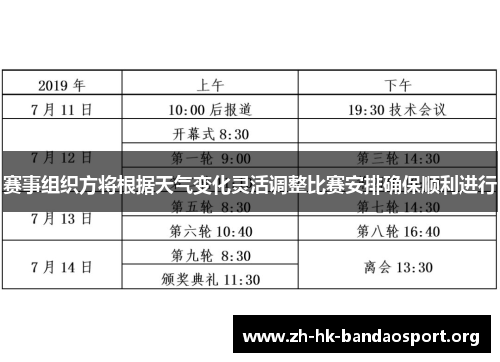 赛事组织方将根据天气变化灵活调整比赛安排确保顺利进行 赛事组织方将根据天气变化灵活调整比赛安排确保顺利进行
